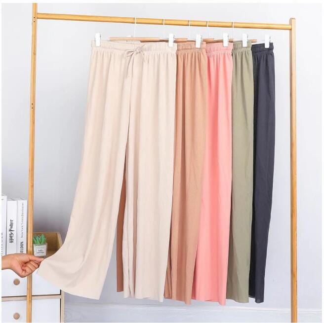 Calça Pantalona em Seda Gelo / Compre 1 e Leve 3 | Nova Tendência Moda Primavera Verão! loja Zene Black Grey Pink M 
